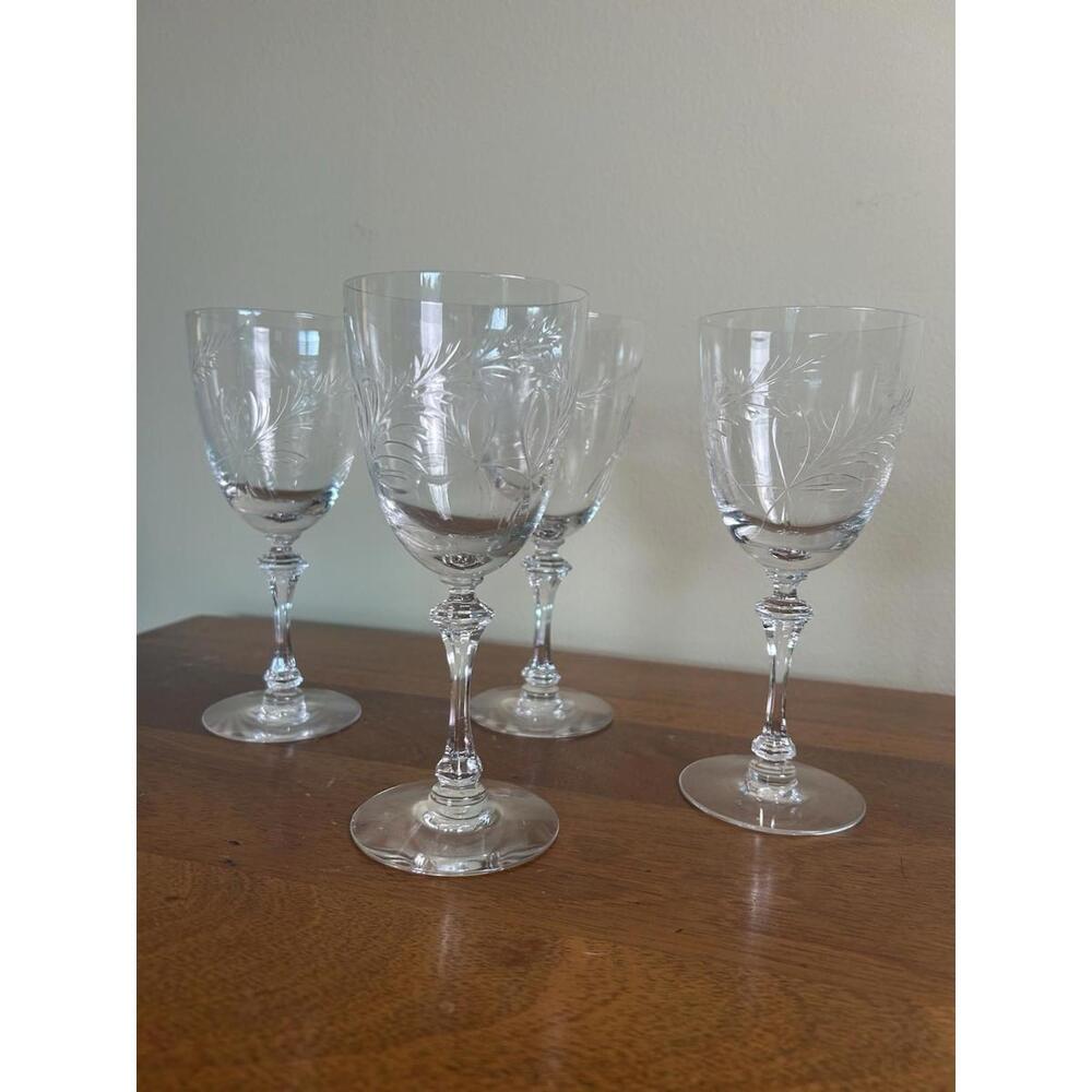 Tiffin-Franciscan Chantilly water goblets in clear crystal